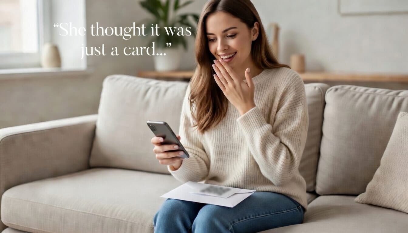 She thought it was just a card — a meaningful moment on her phone